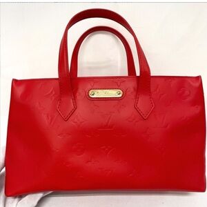 Louis Vuitton Wilshire Red Handbag (recolored)